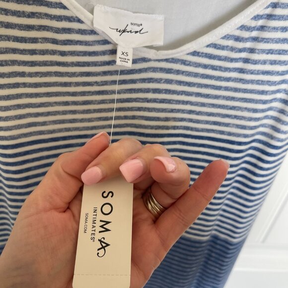 NWT Soma Intimates Vneck Striped Maxi Dress -XS - Picture 6 of 6
